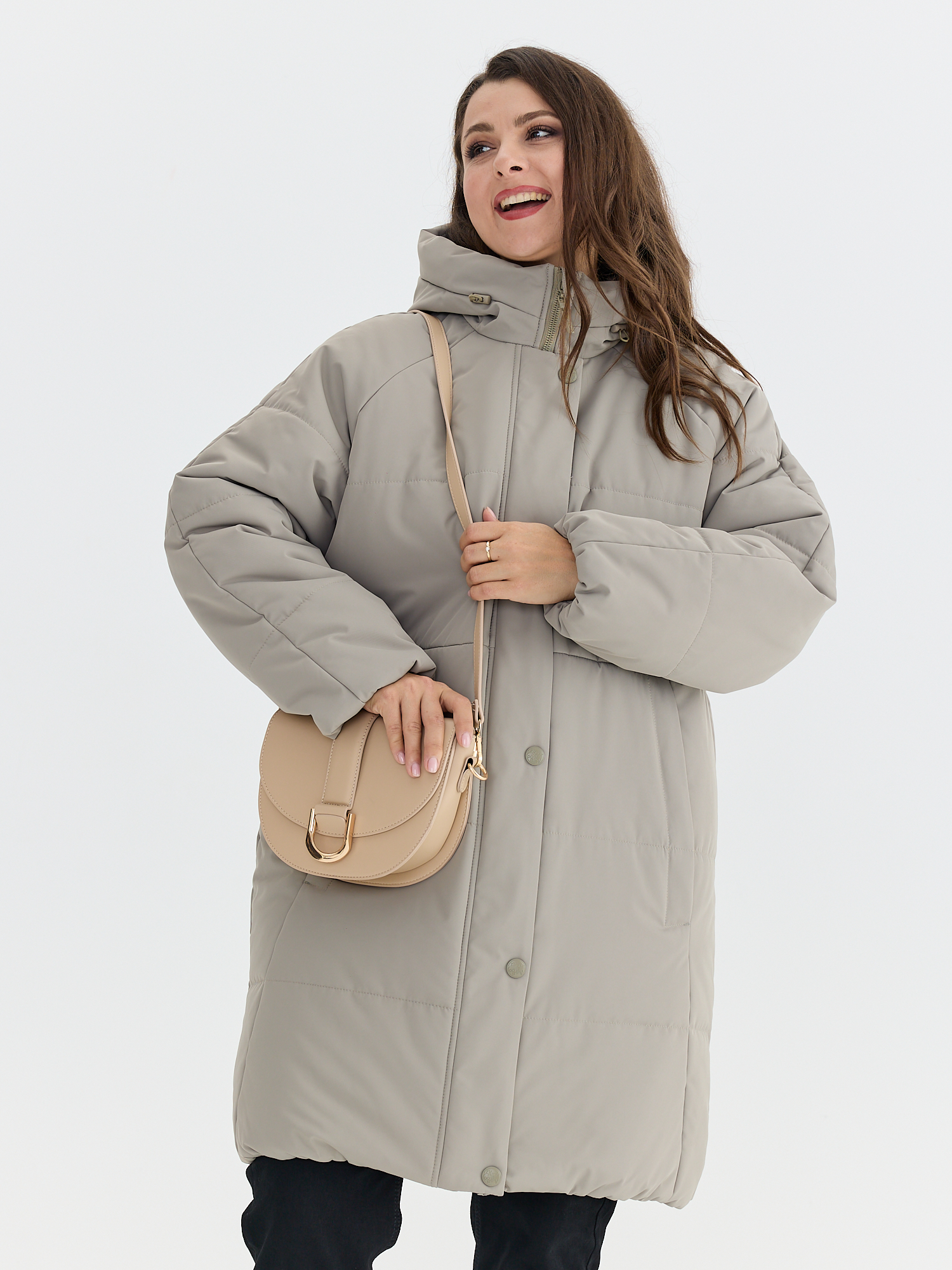 Пальто зимнее с искусственным мехом женское TRF14-344