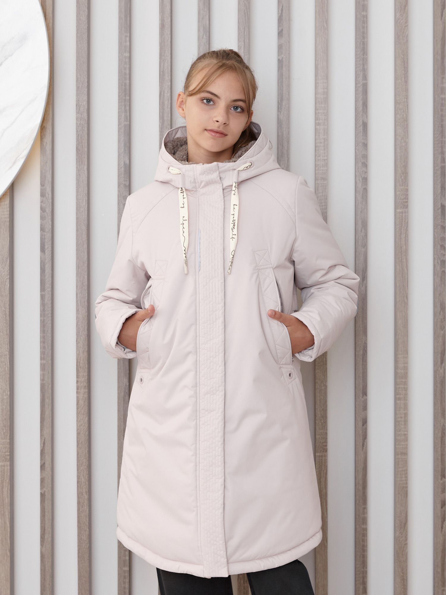 Пальто зимнее для девочки с искусственным мехом ПД1290 22 %