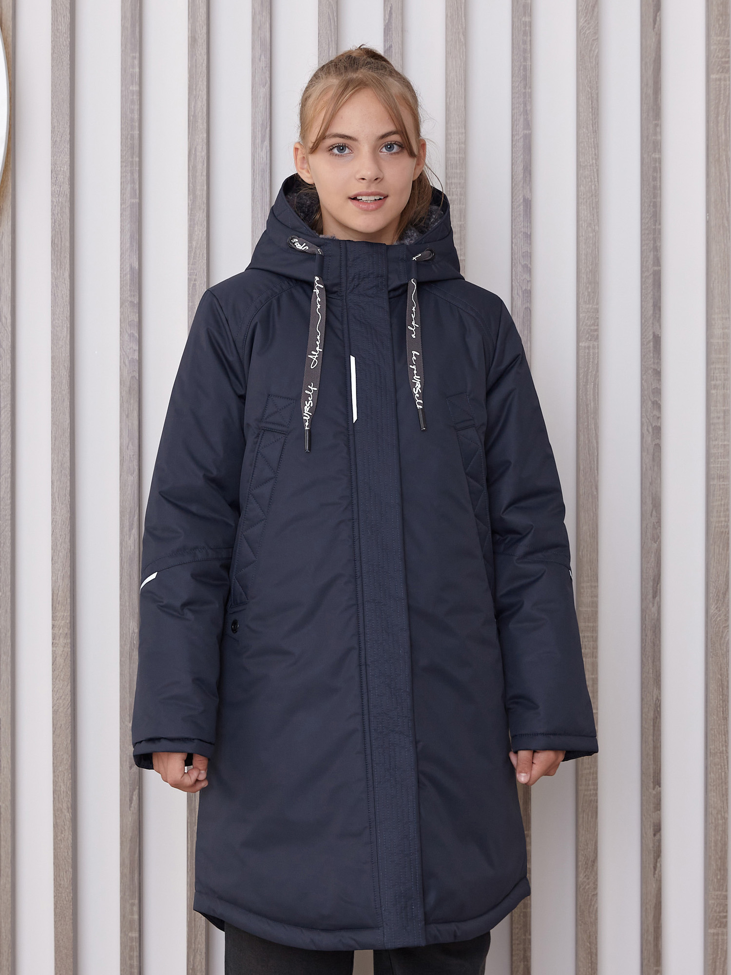 Пальто зимнее для девочки с искусственным мехом ПД1290 10 %