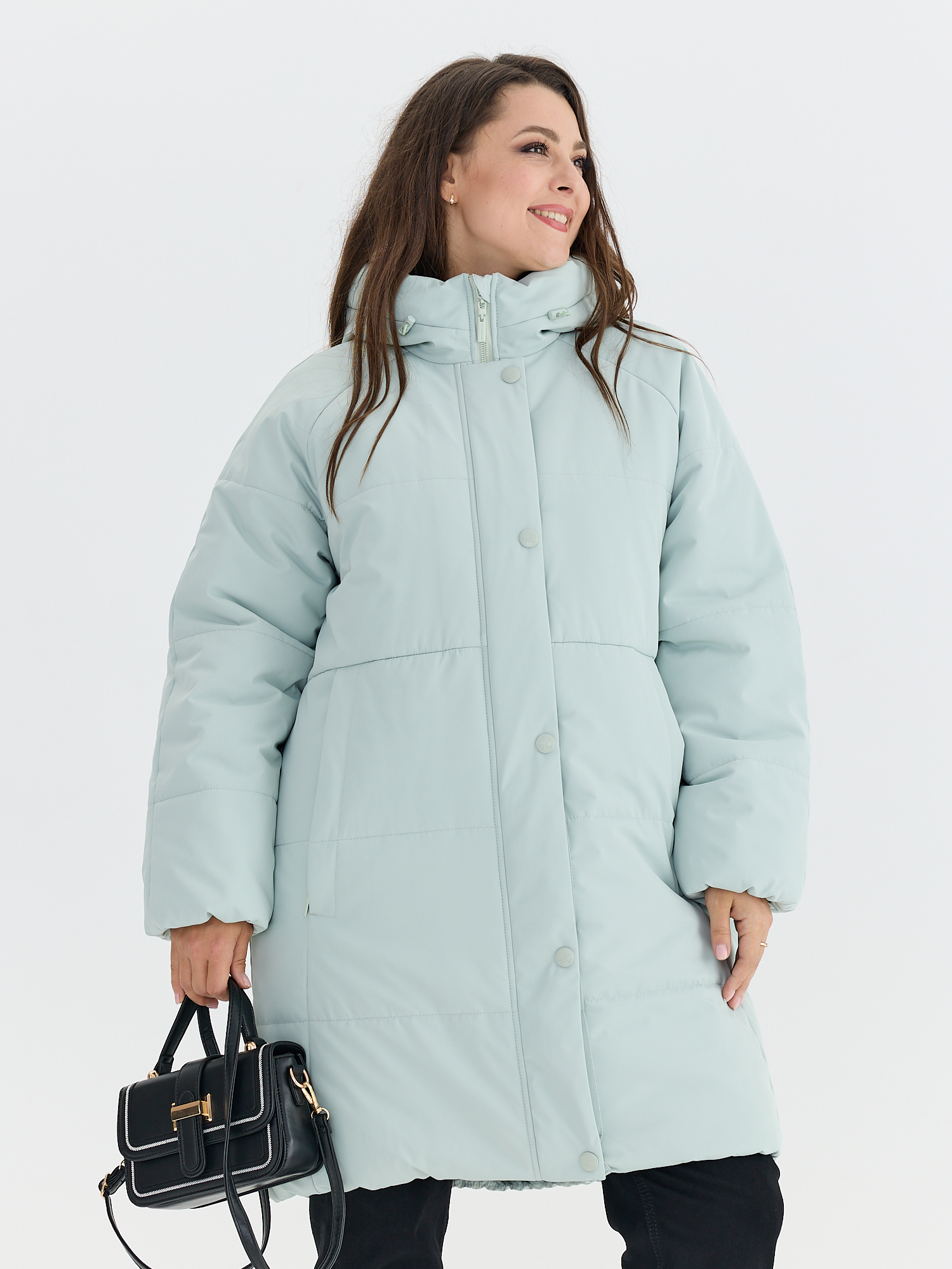 Пальто зимнее с искусственным мехом женское TRF14-344