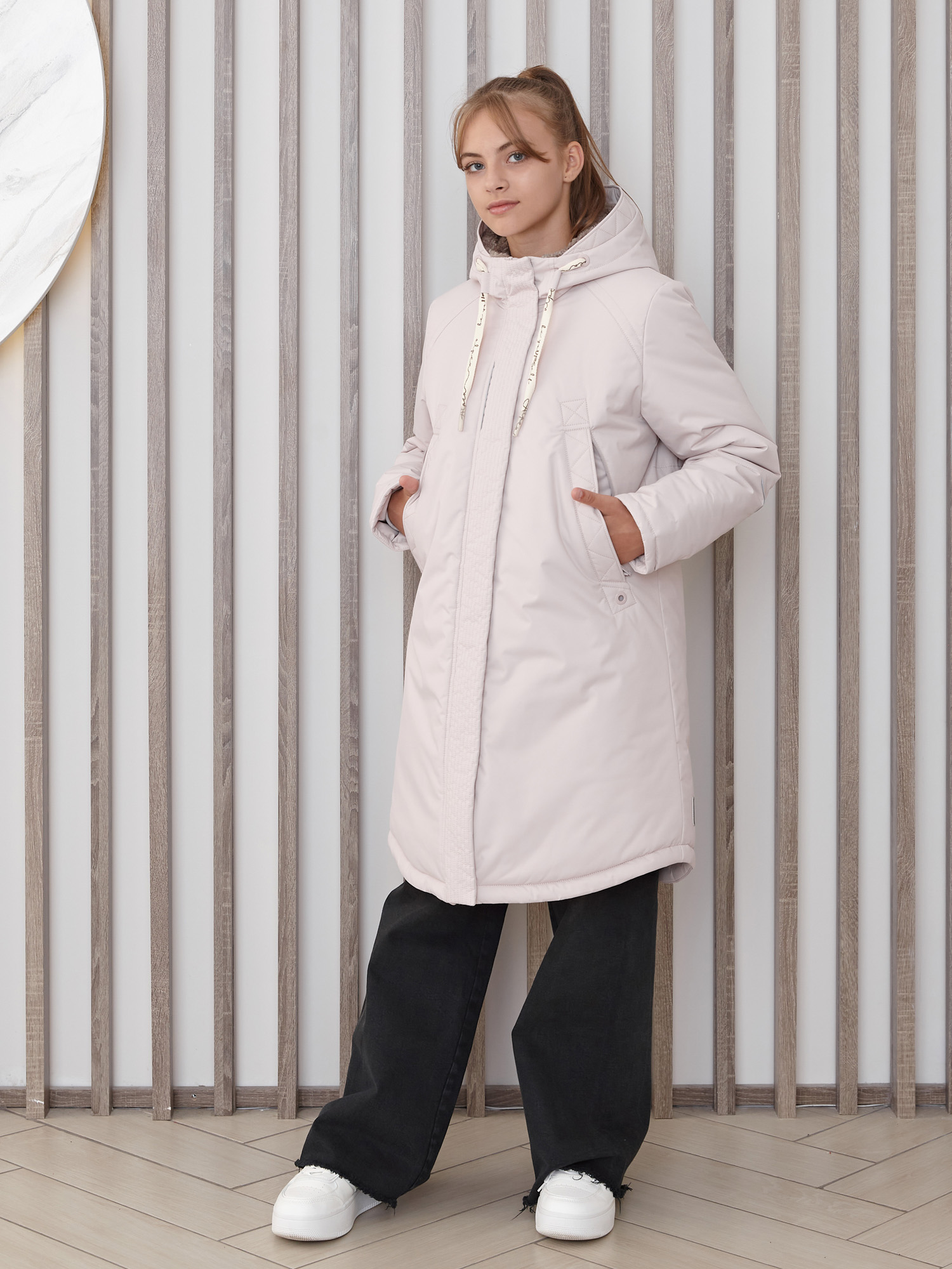 Пальто зимнее для девочки с искусственным мехом ПД1290 22 %