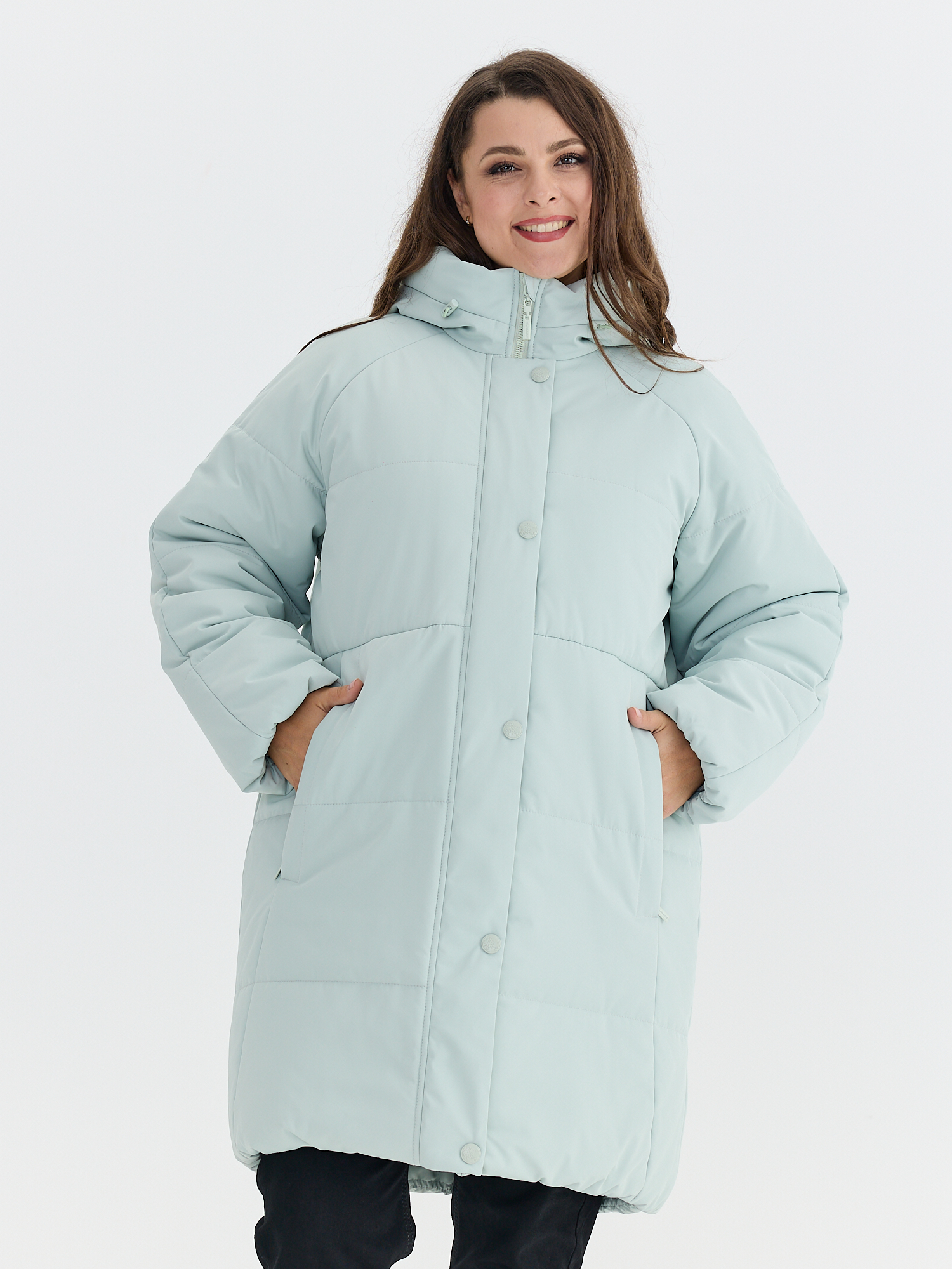 Пальто зимнее с искусственным мехом женское TRF14-344