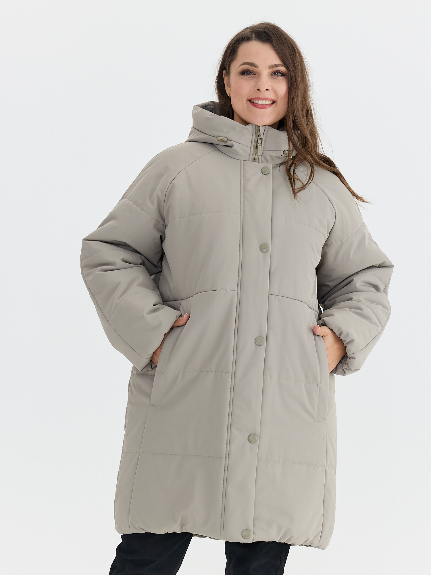 Пальто зимнее с искусственным мехом женское TRF14-344