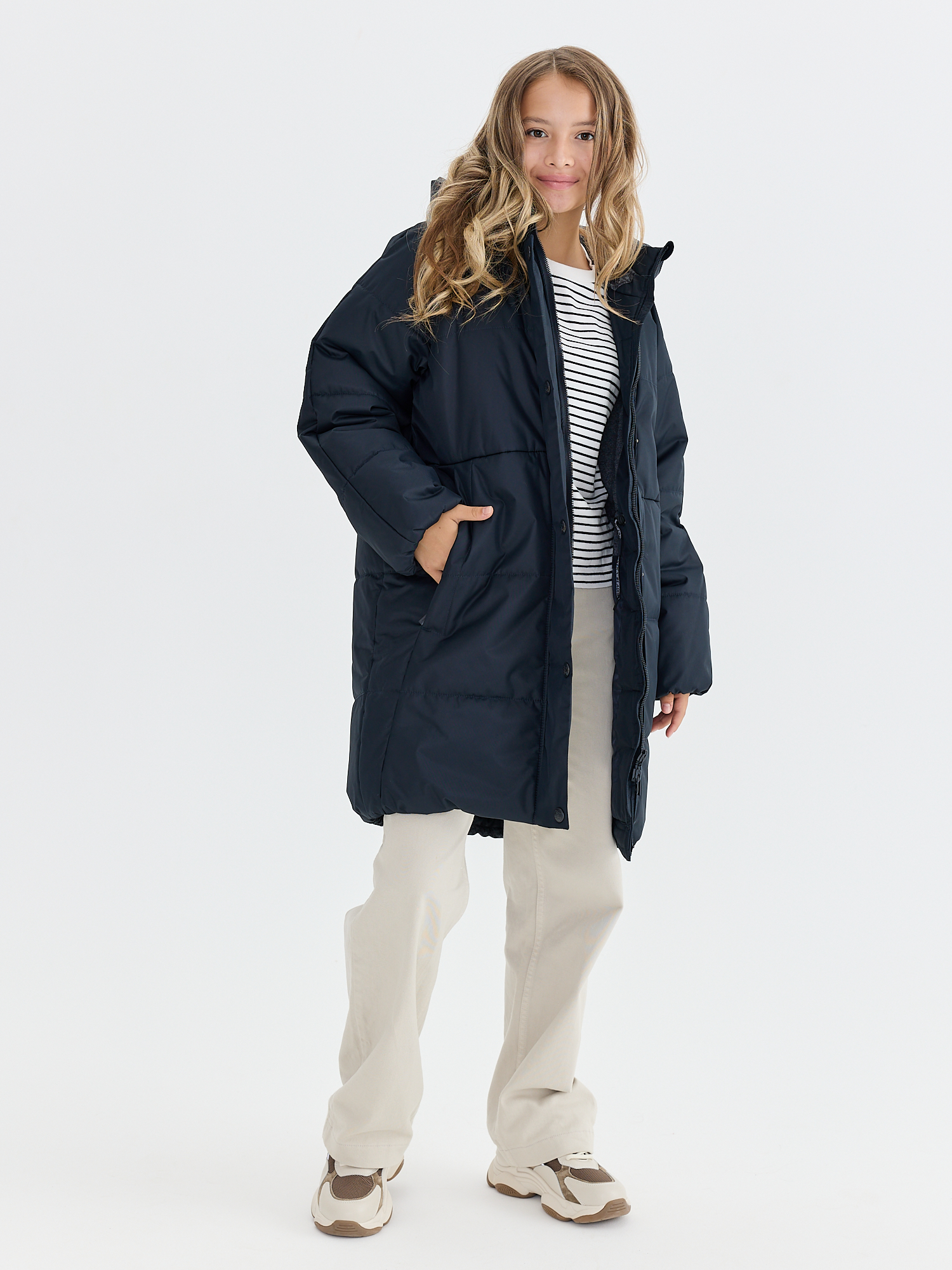 Пальто зимнее с искусственным мехом для девочки ПД1344 10 %