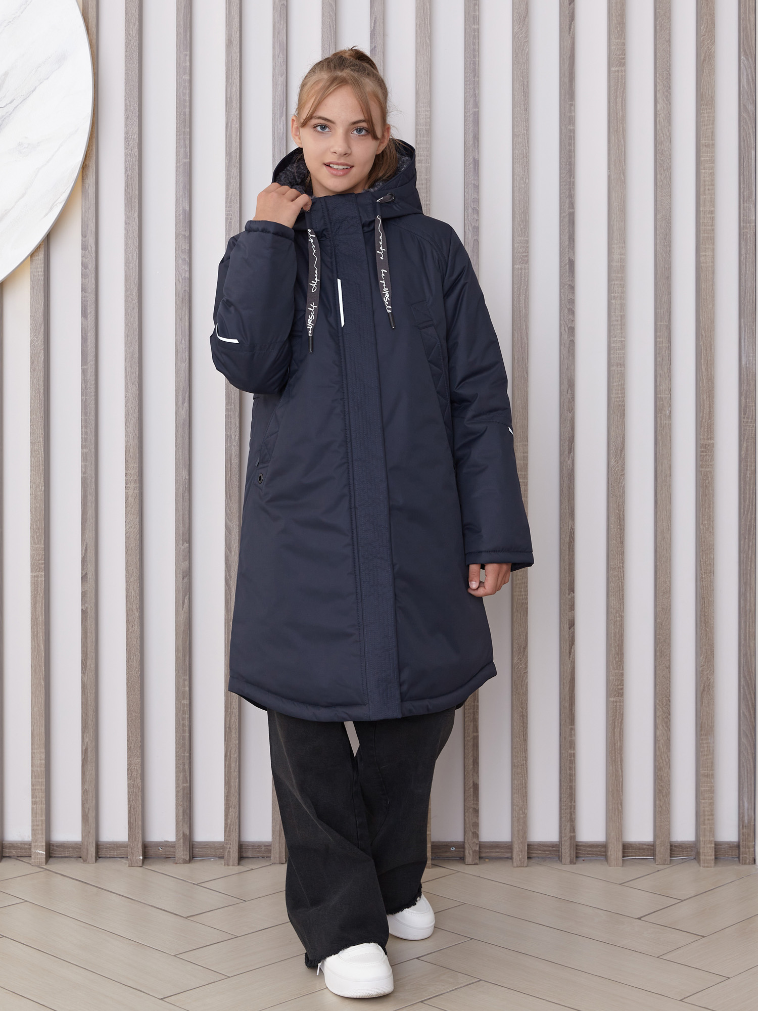 Пальто зимнее для девочки с искусственным мехом ПД1290 10 %