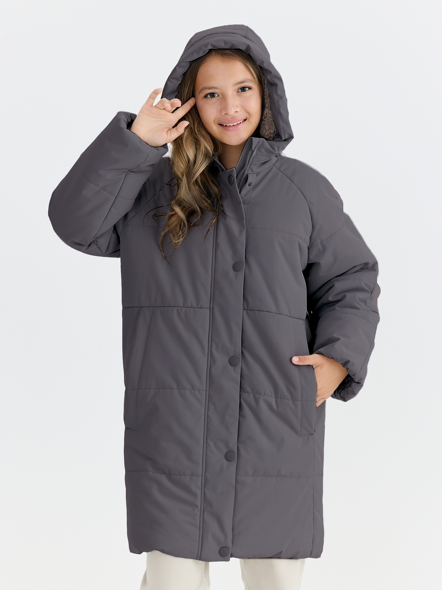 Пальто зимнее с искусственным мехом для девочки ПД1344 22 %